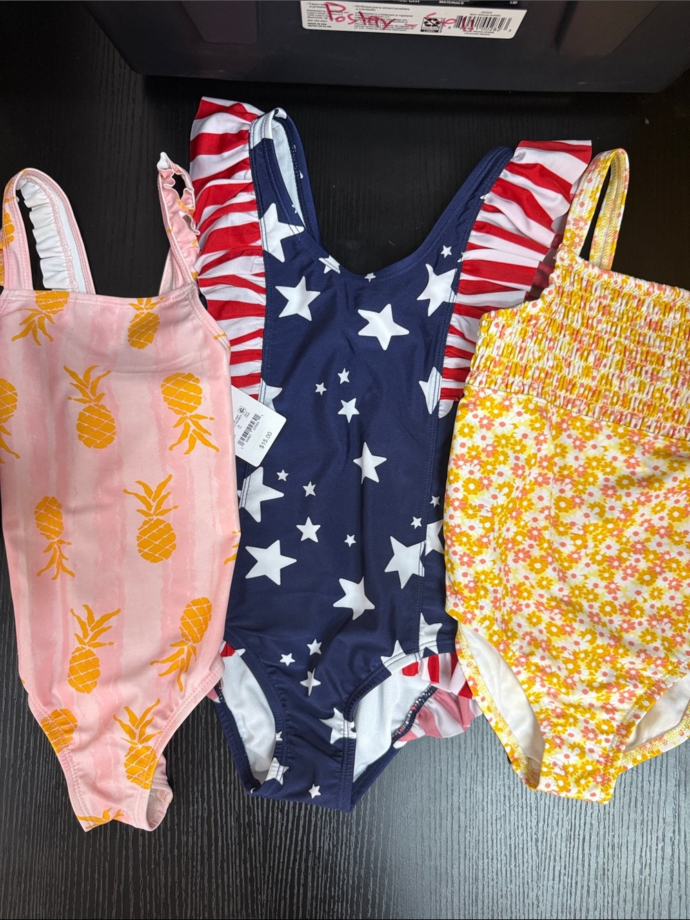 Carter's Yellow & Pink Floral Smocked One-Piece Swimsuit
